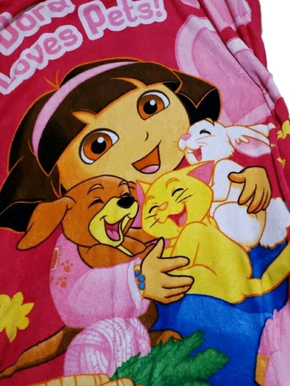 Northwest Dora The Explorer 2 In 1 Loves Pets Throw With Pocket Storage Pillow